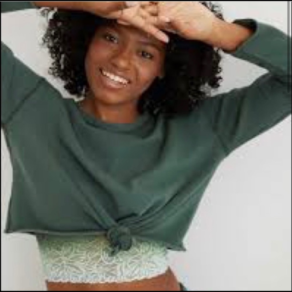 Aerie real good terry fleece crop top